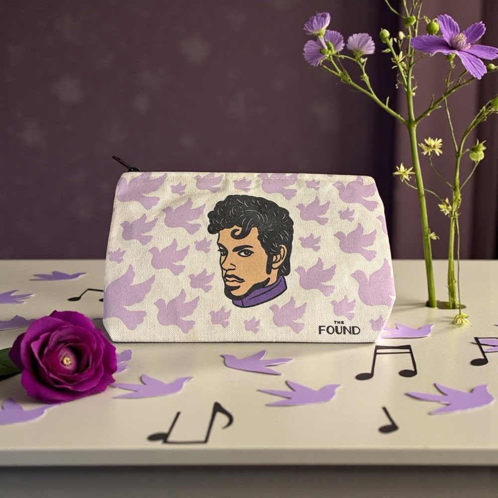 Prince - themed zip top cosmetics or pencil pouch 100 percent 💯 cotton
